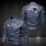New England Patriots Leather Jacket Winter Coat