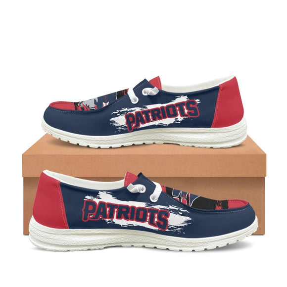 20% OFF New England Patriots Moccasin Slippers - Hey Dude Shoes Style