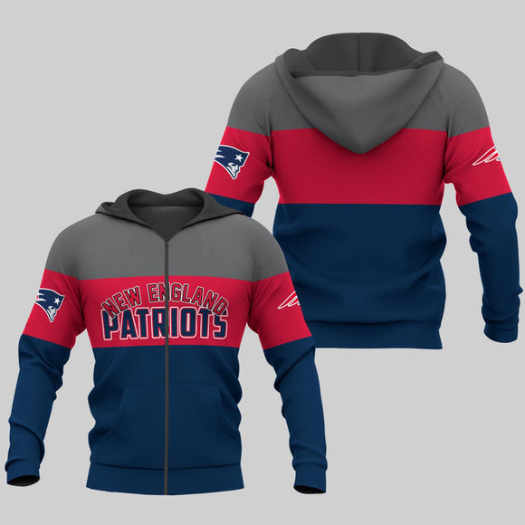20% OFF New England Patriots Zip Up Hoodies Extreme Pullover Hoodie 3D