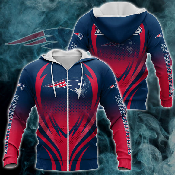 New England Patriots Zipper Hoodie 3D Print H04FS