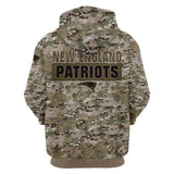 New England Patriots Camouflage Hoodie 3D Printed
