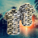 New Orleans Saints Hawaiian Shirt Palm Tree Pattern