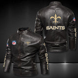 New Orleans Saints Leather Jacket Winter Coat