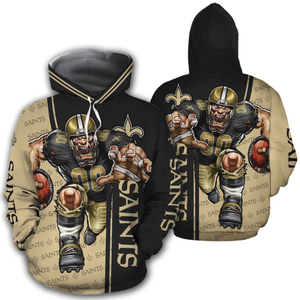 New Orleans Saints Men's Hoodies Mascot 3D Ultra Cool