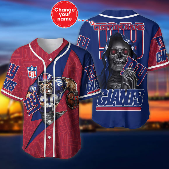 New York Giants Baseball Jersey Shirt Skull Custom Name