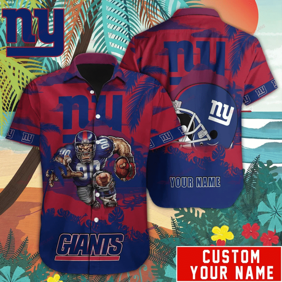 15% OFF New York Giants Hawaiian Shirt Mascot Customize Your Name