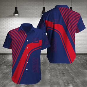New York Giants Hawaiian Shirts Pattern Stripe