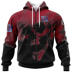 15% OFF Best New York Giants Skull Hoodies Custom Name & Number