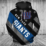 New York Giants Zipper Hoodies Striped Banner