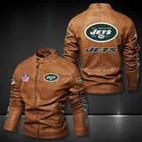 New York Jets Leather Jacket Winter Coat