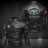 New York Jets Leather Jacket Winter Coat