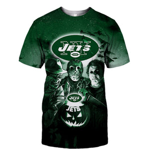 New York Jets T shirt 3D Halloween Horror Night T shirt