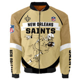 New Orleans Saints Bomber Jacket Graphic Player Running