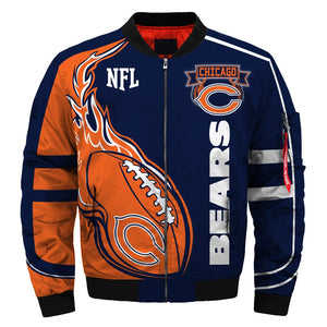 Newest Design 2019 NFL Bomber Jacket Custom Men's Chicago Bears Jacket For Sale
