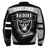 Newest Design 2019 NFL Bomber Jacket Custom Oakland Raiders Jacket Cheap