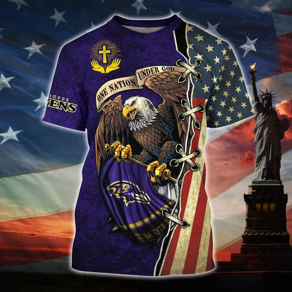 15% OFF One Nation Under God Baltimore Ravens Tee shirt
