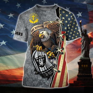 15% OFF One Nation Under God Las Vegas Raiders Tee shirt