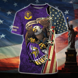 15% OFF One Nation Under God Minnesota Vikings Tee shirt