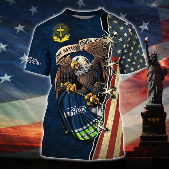 15% OFF One Nation Under God Seattle Seahawks Tee shirt