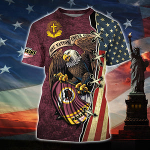 15% OFF One Nation Under God Washington Commanders Tee shirt