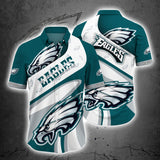Philadelphia Eagles Button Up Shirt Short Sleeve Big Logo