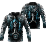 Philadelphia Eagles Skull Hoodies Background Smoke