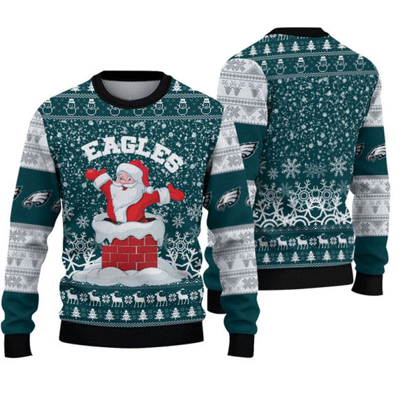 Philadelphia Eagles Sweatshirt Christmas Funny Santa Claus