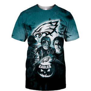 Philadelphia Eagles T shirt 3D Halloween Horror Night T shirt