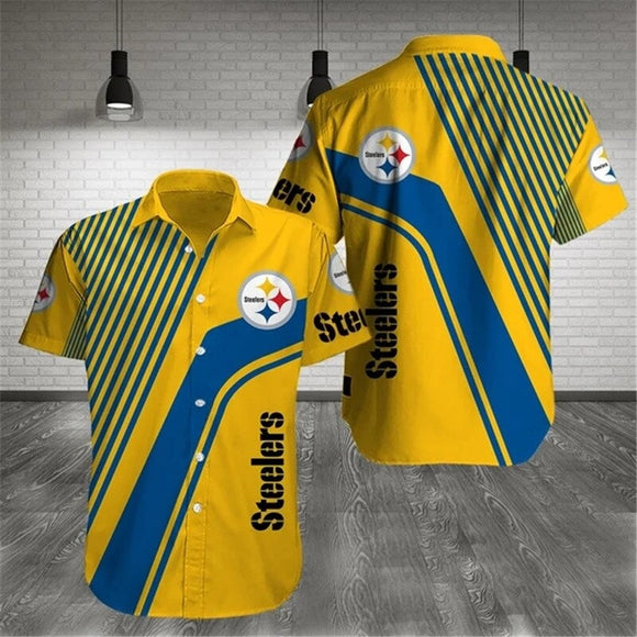 Pittsburgh Steelers Hawaiian Shirts Pattern Stripe