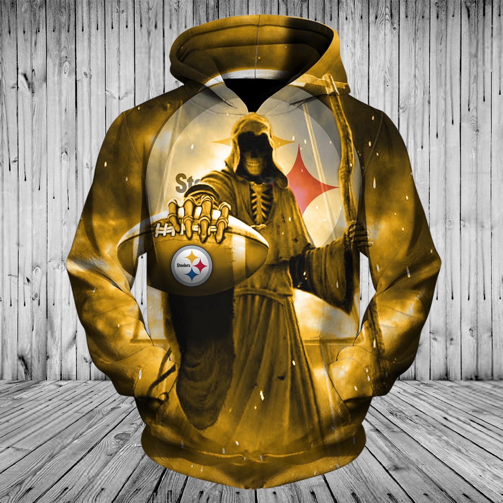 18% SALE OFF Pittsburgh Steelers Hoodies Men's 3D Death Skull Hoodies – 4  Fan Shop