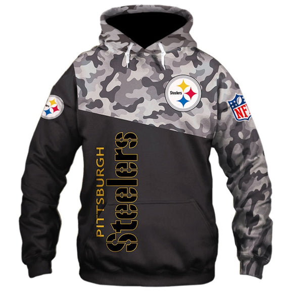 Pittsburgh Steelers Military Hoodie 3D With Hooded