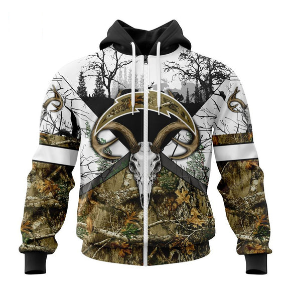 15% OFF Realtree Camo Los Angeles Chargers Hoodie Custom Name & Number