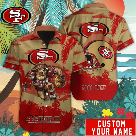 15% OFF San Francisco 49ers Hawaiian Shirt Mascot Customize Your Name
