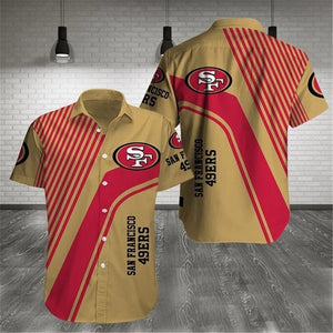 San Francisco 49ers Hawaiian Shirts Pattern Stripe