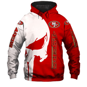 San Francisco 49ers Hoodies Skull Printed