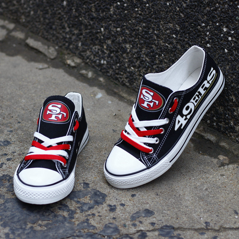 San Francisco 49ers Red Basic Low Top Canvas Shoes - Teexpace