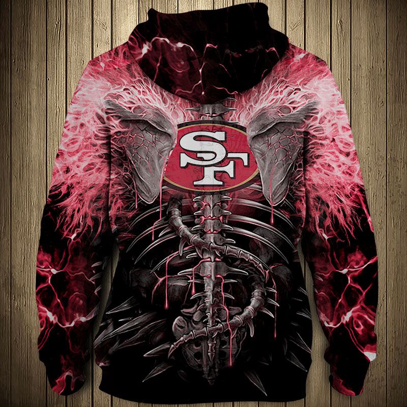 20% OFF San Francisco 49ers Skull Hoodies - Halloween Hoodie – 4 Fan Shop