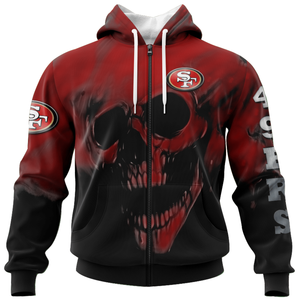 15% OFF Best San Francisco 49ers Skull Hoodies Custom Name & Number