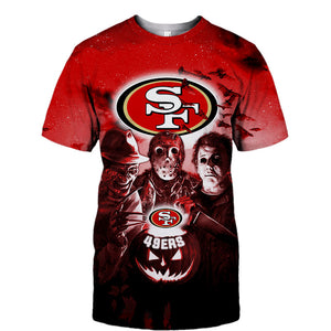 San Francisco 49ers T shirt 3D Halloween Horror Night T shirt