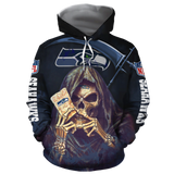Seattle Seahawks Hoodie Mens Halloween Death Card