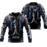 Seattle Seahawks Skull Hoodie Background Smoke