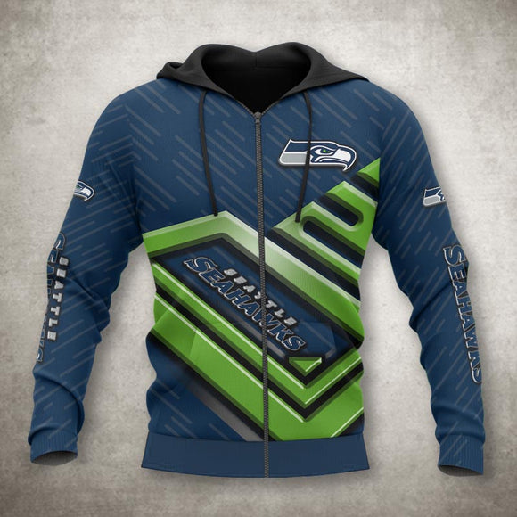 Seattle Seahawks Zip Up Hoodies No 1