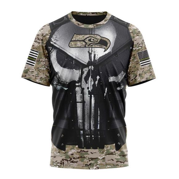 17% OFF Cheap Seattle Seahawks t-shirt Camo Custom Name & Number