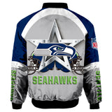 Seattle Seahawks Bomber Jacket Graphic Player Running