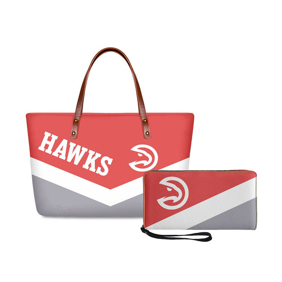 Set 2pcs Atlanta Hawks Handbags And Purse