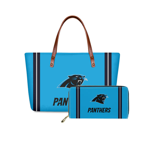 Set 2pcs Carolina Panthers Handbags And Purse