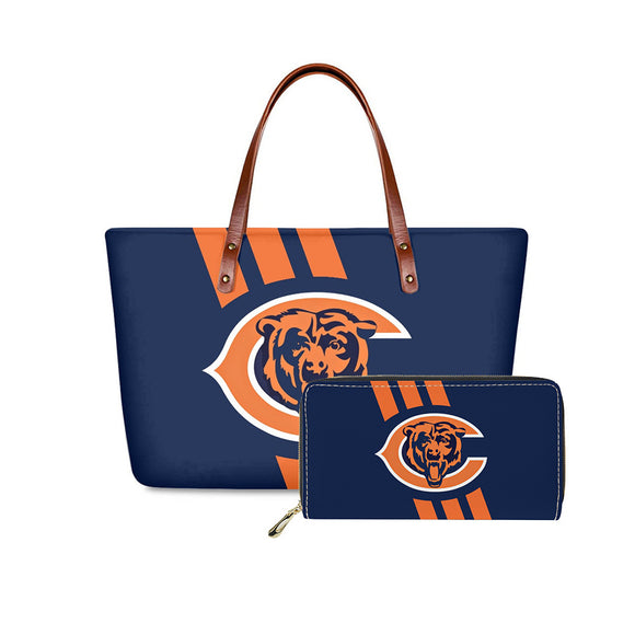 Set 2pcs Chicago Bears Handbags And Purse