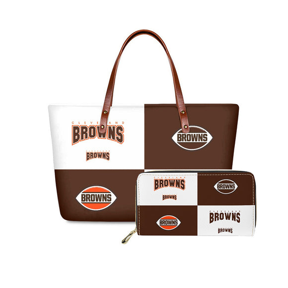 Set 2pcs Cleveland Browns Handbags And Purse