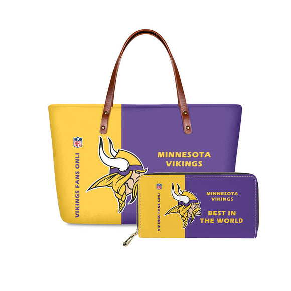 Set 2pcs Minnesota Vikings Handbags And Purse