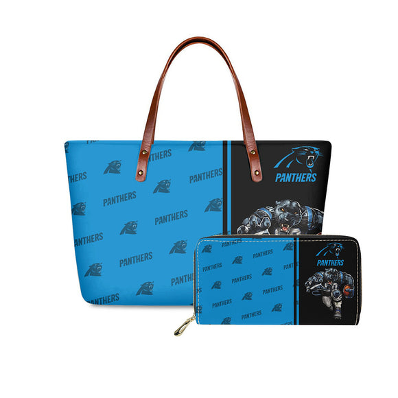 Set Carolina Panthers Handbags And Purse Mascot Graphic
